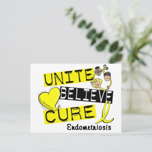 UNITE GELOOFT CURE Endometriosis Briefkaart (Staand voorkant)