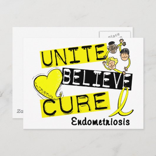 UNITE GELOOFT CURE Endometriosis Briefkaart (Voorkant / Achterkant)