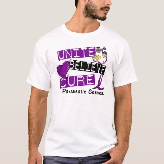 UNITE GELOOFT CURE Pancreatic Cancer T-shirt (Voorkant)