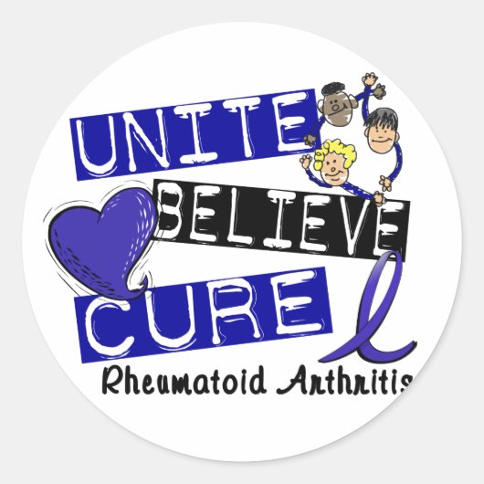 UNITE GELOOFT CURE Reumatoïde artritis Ronde Sticker (Voorkant)