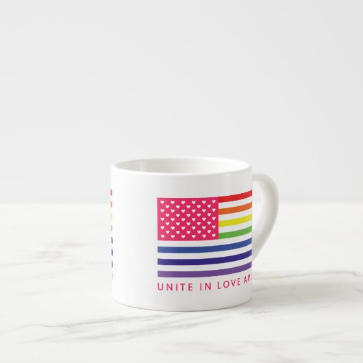 Unite in Love America Flag Design Espresso Kop (Voorkant rechts)