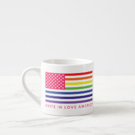 Unite in Love America Flag Design Espresso Kop