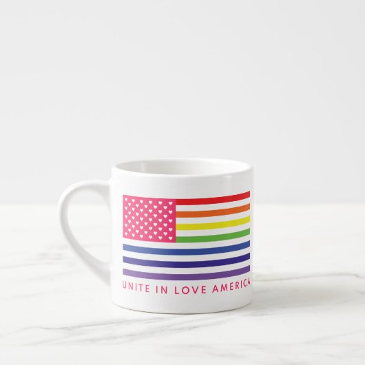 Unite in Love America Flag Design Espresso Kop (Links)