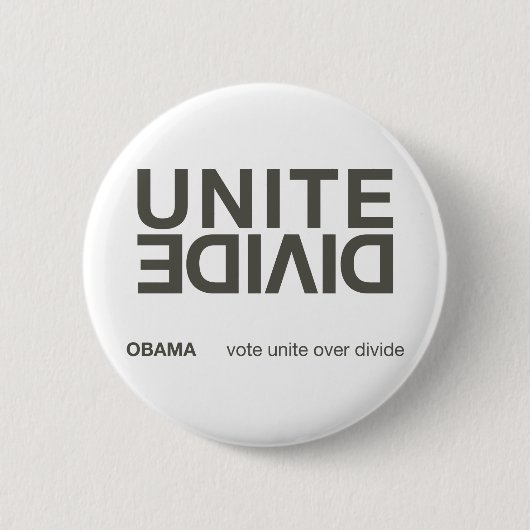 Unite over verdelen, witte knop ronde button 5,7 cm (Voorkant)