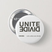 Unite over verdelen, witte knop ronde button 5,7 cm (Voorkant /achterkant)