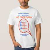 UNITE TEGEN TRUMP "NO FREEDOM" STEMMING DEMOCRAT T-SHIRT (Voorkant)