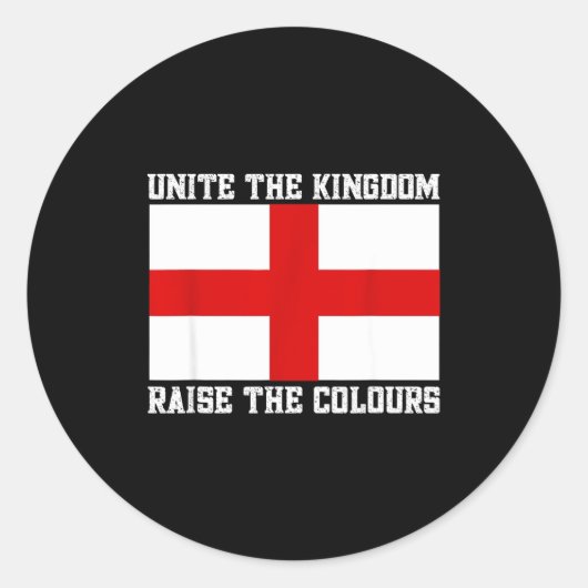 Unite The Kingdom St George Cross  Ronde Sticker (Voorkant)