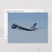 United 747 Inschakeling Briefkaart (Voorkant / Achterkant)