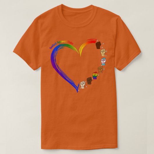 United Against Hate LGB Pride Black Melanin Heart T-shirt (Design voorkant)