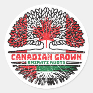 United Arab Emirates Emirati Canadian Canada Tree Ronde Sticker