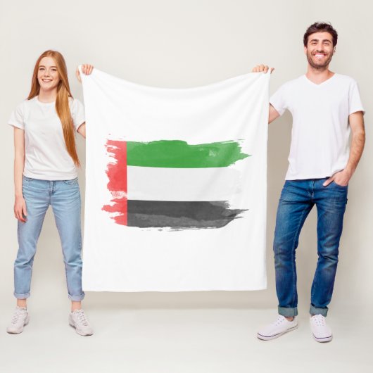 United Arab Emirates flag brush stroke Fleece Deken (In situ)