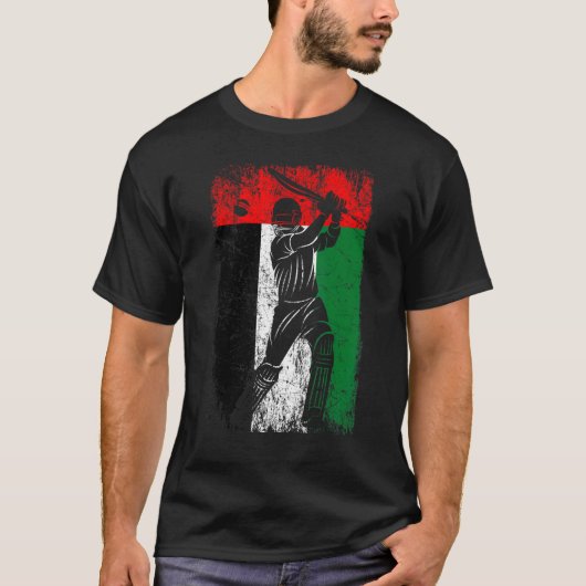 United Arab Emirates Flag Cricket Fan Player Coach T-shirt (Voorkant)