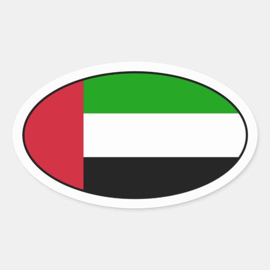 United Arab Emirates Flag Oval Sticker (Voorkant)