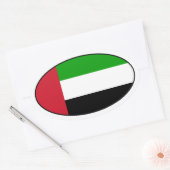 United Arab Emirates Flag Oval Sticker (Envelop)