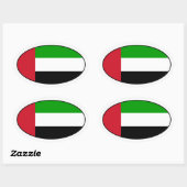 United Arab Emirates Flag Oval Sticker (Vel)