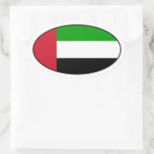 United Arab Emirates Flag Oval Sticker (Tas)
