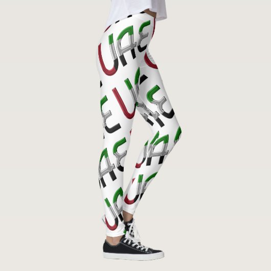 United Arab Emirates Flag Typography Pattern Leggings (Rechts)