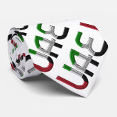 United Arab Emirates Flag Typography Pattern Stropdas (Opgerold)