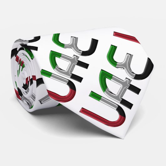 United Arab Emirates Flag Typography Pattern Stropdas (Opgerold)