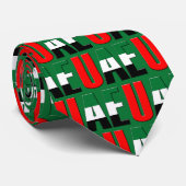 United Arab Emirates Flag Typography Pattern Stropdas (Opgerold)