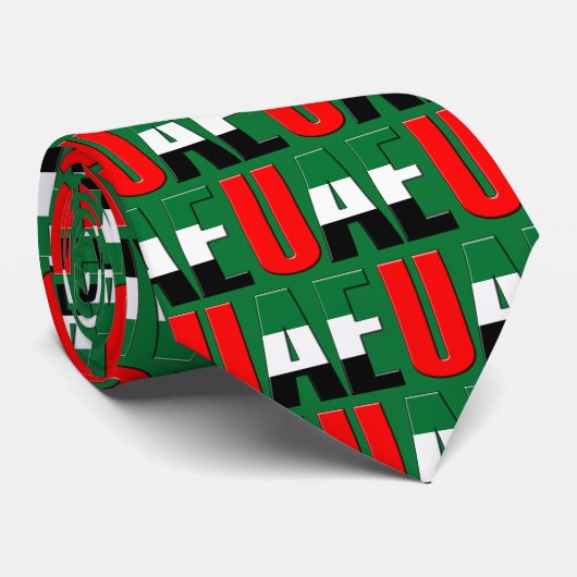 United Arab Emirates Flag Typography Pattern Stropdas (Opgerold)