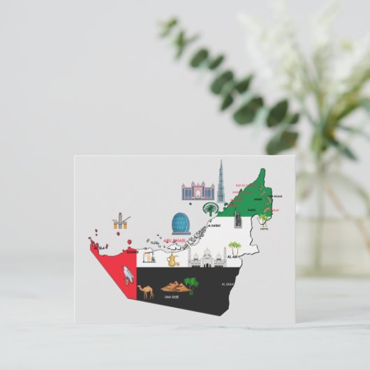 United Arab Emirates-kaart Briefkaart (Staand voorkant)