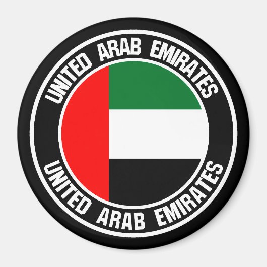 United Arab Emirates Round Emblem Magneet (Voorkant)