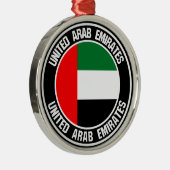 United Arab Emirates Round Emblem Metalen Ornament (Rechts)