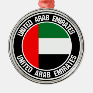 United Arab Emirates Round Emblem Metalen Ornament