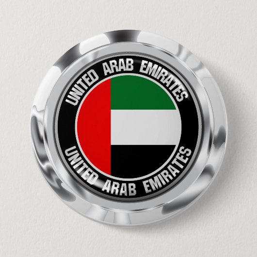 United Arab Emirates Round Emblem Ronde Button 7,6 Cm (Voorkant)
