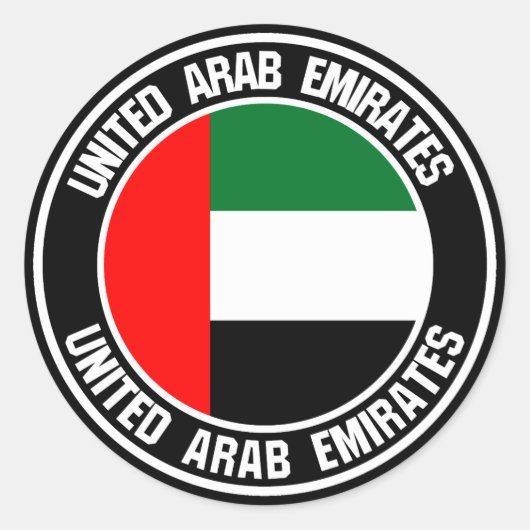 United Arab Emirates Round Emblem Ronde Sticker (Voorkant)