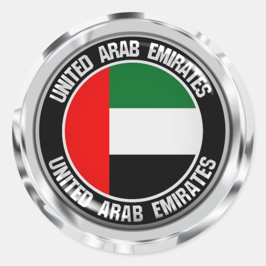 United Arab Emirates Round Emblem Ronde Sticker (Voorkant)