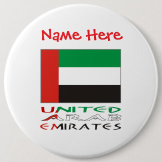United Arab Emirates UAE Flag Red Personalize Name Ronde Button 6,0 Cm