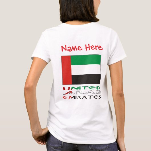 United Arab Emirates UAE Flag Red Personalize Name T-shirt (Achterkant)