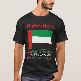 United Arab Emirates UAE Flag Red Personalize Name T-shirt