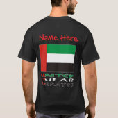 United Arab Emirates UAE Flag Red Personalize Name T-shirt (Achterkant)