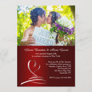 United At Last Photo Post Wedding Invitation Kaart