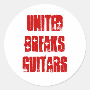 United Breaks Guitars Ronde Sticker