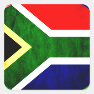 United by Beauty: Zuid-Afrikaanse vlagontwerp Vierkante Sticker