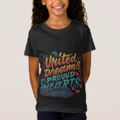 "United Dreams Proud Hearts" zwart T-shirt (Voorkant)