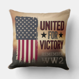United for Victory WWII American Flag Patriotic Kussen
