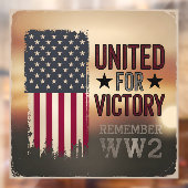 United for Victory WWII American Flag Patriotic Raamsticker (Vel 2)