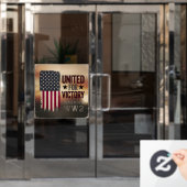 United for Victory WWII American Flag Patriotic Raamsticker (Kantoordeur)