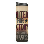 United for Victory WWII American Flag Patriotic Thermosbeker (Geroteerd rechts)
