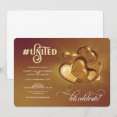 United Gold Party Uitnodiging (Voorkant / Achterkant)