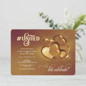 United Gold Party Uitnodiging (Staand voorkant)