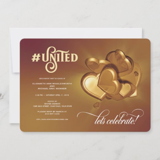 United Gold Party Uitnodiging (Voorkant)