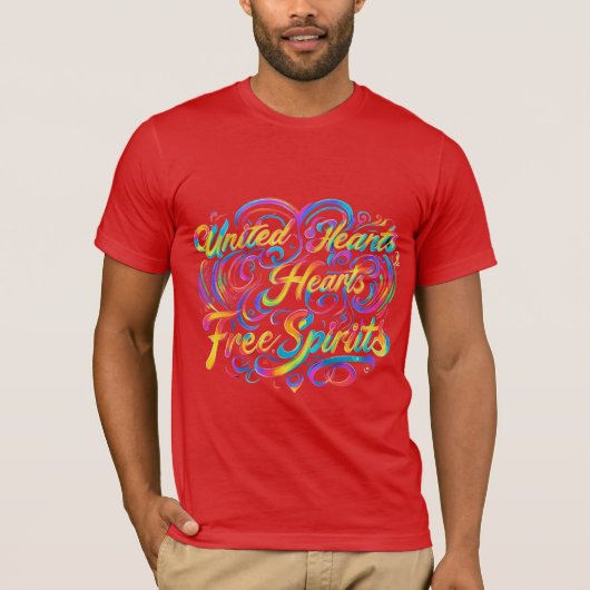 United Hearts Free Spirits" Mannen T-shirt (Voorkant)