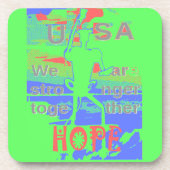 United in Hope: samen sterker - Vibrant USA Bier Onderzetter (Voorkant)