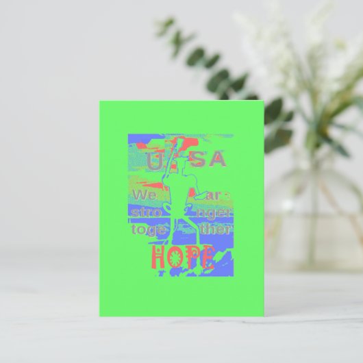 United in Hope: samen sterker - Vibrant USA Briefkaart (Staand voorkant)